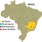 MAPA DO BRASIL ESTADOS COM DESTAQUE PARA O ESTADO DE MINAS GERAIS.